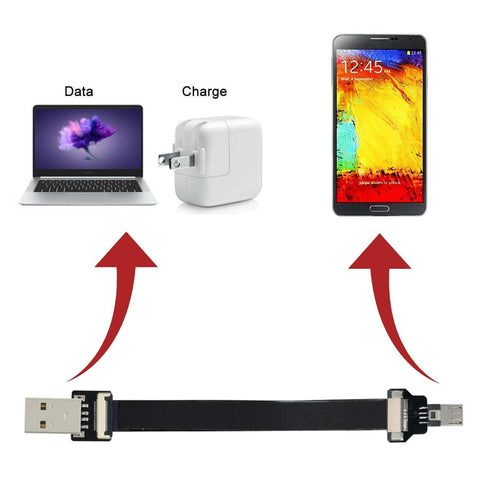 xiwai 1.0M USB 2.0 Type-A Male to Micro USB 5Pin Male Data Flat Slim FPC Cable for FPV & Disk & Phone...