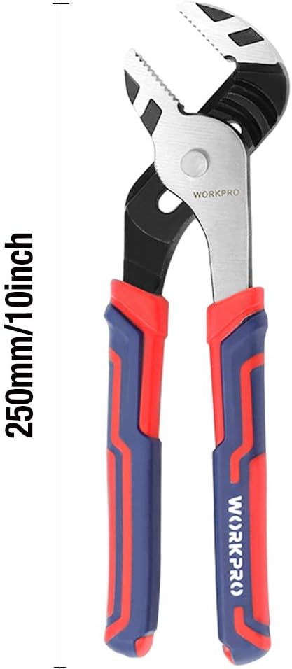 WORKPRO 10-Inch Groove Joint Pliers, Adjustable Water Pump Pliers in CRV Steel for Home Repair, Gripping, Nuts, Bolts, Pipe & Fittings...