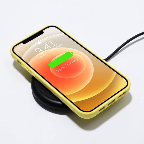 Cute Puppy Pattern Cell Phone Case for iPhone 13, Anime Dog Design Women Girls Soft Yellow Liquid Silicone Shockproof Scratch-Resistant with Micro...