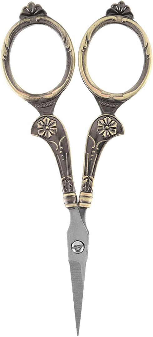 Scissors,Mini Vintage Stainless Steel Sewing Scissors Classical Cutting Embroidery Crafts Tool(Figure 8 cut bronze)...