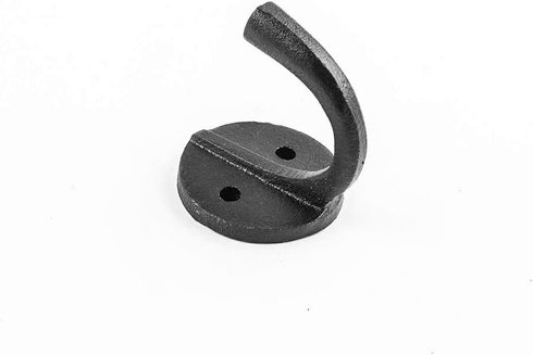 Renovators Supply Manufacturing Black Wrought Iron Wall Coat Hook Durable 1.6" L Single Hooks for Towel, Kitchenware, Robe Or Jacket Wall Mount Ru...