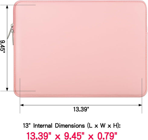 RAINYEAR 13.3 Inch Laptop Sleeve Soft PU Leather Case Water Resistant Padded Zipper Cover Protective Carrying Bag Compatible with 13.3" Notebook C...