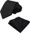 Mantieqingway Mens Tie with Handkerchiefs,3.15'' Business Checked Ties for Men Polyester Silk Necktie Pocket Squares Set...