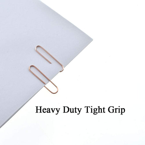 HAHIYO Paper Clips Large Sturdy 2 inches Length 70 Pack Paperclips Heavy Duty Tight Grip Rust Proof Reusable Metal Bright Rose Gold for Home Offic...