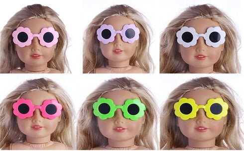 18in Doll Sunglasses, Baby Doll Accessories Floral Glasses Christmas Birthday Gift for Little Girls 6 Colors...