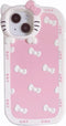 AUCAN Cute Silicone Case for iPhone 15 6.1", Pink Kawaii Soft Funny Cover, Shockproof Classic Cat Bow Cellular Phone Case for Girls Women...