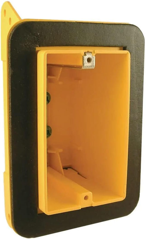 RACO 82011FBAR 1-Gang Nonmetallic Vapor Barrier Cable Box, 2-3/4 in. Deep, 1/2 in. Setback, Yellow...