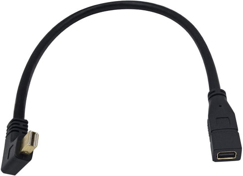 Duttek 12 Inch 4K Mini DisplayPort Cable, Left Angled Male to Female, Supports 4K x 2K Resolution, HBR2 Bandwidth Up to 21.6Gbps, Compatible with ...