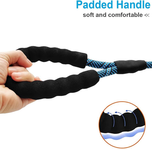 7FT/8FT/10FT Heavy Duty Rope Dog Leash, 1/2" Diameter Strong Nylon Medium Large Dog Leash with Soft Handle - for Outdoor Pets Walking Playing Expl...