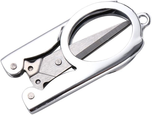 Silver Folding Scissors Office Supplies Embroidery Foldable Pocket Stainless Steel Mini Fishing Scissors Handmade Crafts Scissors Cutting Tools Sc...