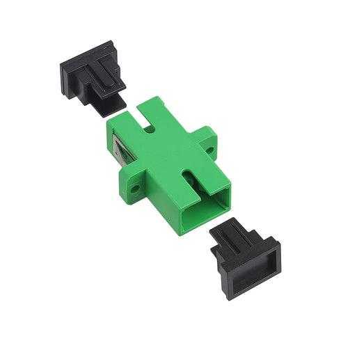 50PC Fiber Optical Coupler Green SC Singlemode Fiber Optic Adapter, SC Female to SC Female APC Single Mode Fiber Optical Coupler, Network Internet...