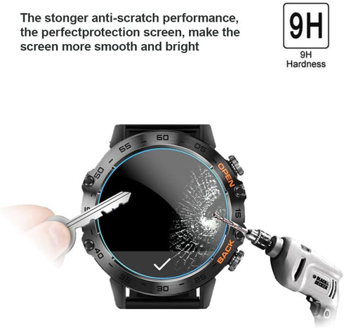 Screen Protector Compatible for K52 1.39 Inches Smartwatch , 9H Tempered Glass Protective Film Compatible for ESFOE K52 / SUNKTA K52 / Linwear K52...