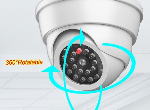 JZK 2 Dummy Fake Surveillance Security CCTV Dome Camera with LED Blinking Real Imitation for Home Security, White...