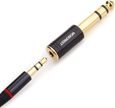 MOBOREST 3.5mm to 1/4" Adapter - Authentic Genuine Universal 6.35mm Pure Copper Adapter Jack - 3.5mm (1/8 Inch) Female to 6.35mm (1/4 Inch) Male H...