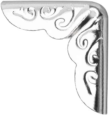 uxcell Metal Book Corner Protectors Edge Cover Guard 15X15X3mm Silver Tone 30pcs...