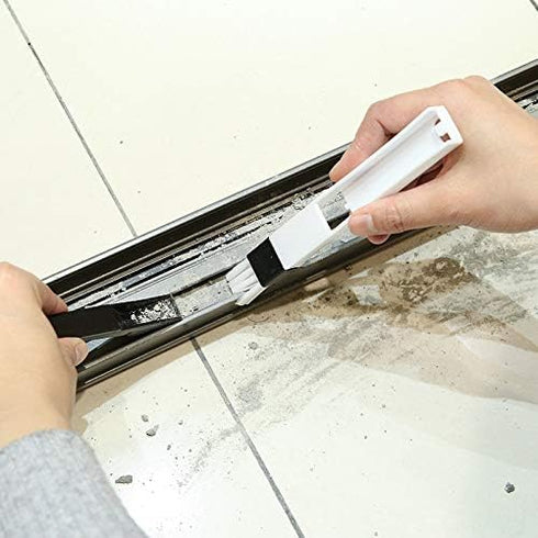 Screen Repair Kit for Windows or Doors Adjustable Fiberglass Screens with Rolling Tool, Screen Retainer Spline and Sliding Door Cleaning Brush (36...