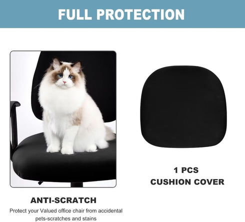 SARAFLORA Office Computer Chair Covers, Stretchable Desk Chair Seat Cushion Covers,Universal Spandex Computer Chair Slipcover,Removable Washable R...