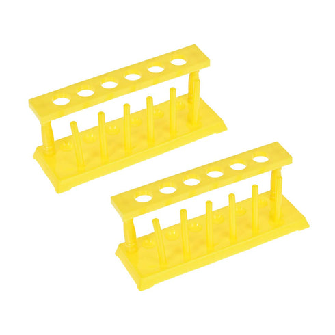 uxcell Test Tube Holder Rack 6 Wells 6 Pins for 18-21mm Tubes Yellow 2Pcs...