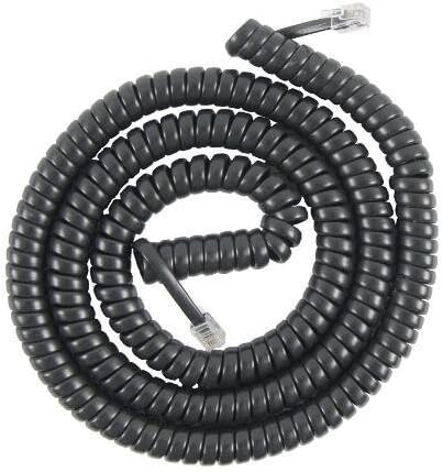 Handset Cord,YUSHVN 4 Pack Black Coiled Phone Telephone Handset Cord Cable 4P4C 1.3Ft Coiled Length 8Ft Uncoiled Landline Telephone Accessory...