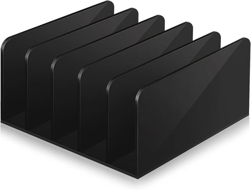 Black Desktop Mail Organizer Acrylic File Holder Acrylic File Organizer Multifunction Office File Sorter for Easy Access Office Home Letter Docume...