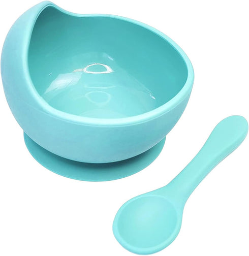 Suction Toddler Plates & Bowls Complete Set w/ Spoons Silicone Baby Bowls with Suction,Baby Feeding Baby Tableware Set for Boys Girl...