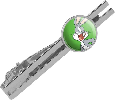 Looney Tunes Bugs Bunny Round Tie Bar Clip Clasp Tack Silver Color Plated...