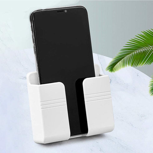 4PC Wall Mount Cell Phone Charging Holder, Black Adhesive Mobile Phone Wall Stand for Charger, Phone Holders for Shower Bed Wall......