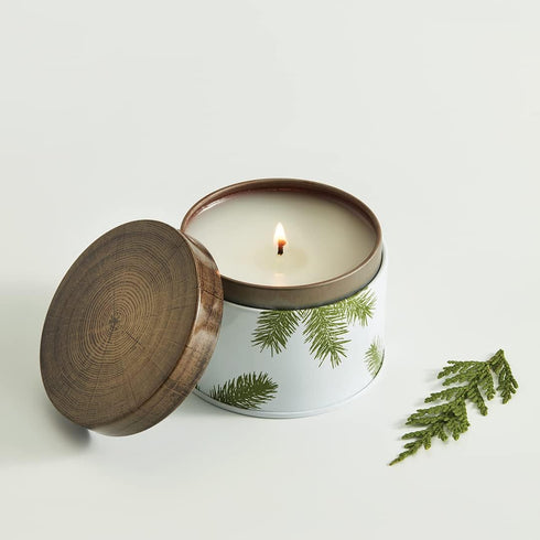 Thymes Frasier Fir Candle - Candle Tin - Scented Candles for Luxury Home Fragrance - Single-Wick – Holiday Candles with Pine Needle Design (6.5 oz...