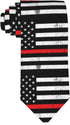 Red Line Mens Tie Firefighter Red Line American Flag Necktie,Fun Print Woven Slim Neck Ties for Men...