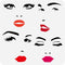 FINGERINSPIRE Female Face Painting Stencil 11.8x11.8inch Reusable Facial Expression Stencil Woman Face Drawing Template Eyebrows Eyes Nose Mouth S...