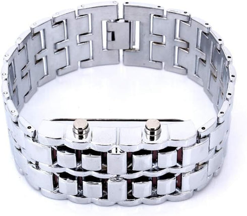 MASTOP Women's Men's Watches Fashion Novelty Lava Red Blue LED Digital Stainless Steel Black Bracelet Watches...