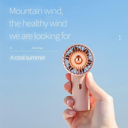 GKI Mini handheld fan, USB Rechargeable Small Cooling Fan, Battery Operated Portable Fan, for outdoor office gift. (ROSE GOLD)...