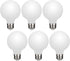 6 Pack G25/G80 Globe LED Bulb, Natural White 4000K Dimmable LED Globe Bulb, 5W Equivalent 40W LED Globe Light Bulbs, CRI 90+, Milky Glass, LED Bul...