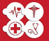 Medical Symbols Cookie Stencil Set C992 By Designer Stencils Beige/Semi-Transparent, 2.5 x 2.5...