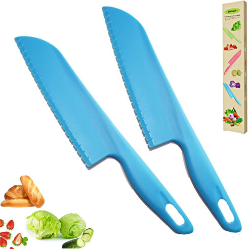 Plastic Vegetable Knife, 11" Serrated Edge Pizza Cutter with Non-slip Handle for Kitchen, Pizzas, Salad, Cakes, Bread, Fruit, and Lasagna, Nylon K...
