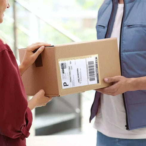 7.5" x 5.5" Shipping Label Sleeves, Label Pouches Self-Adhesive Top Loading Packing List, Clear Shipping Label Envelopes Pouches (100 Packs)...