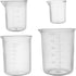 Plastic Graduated Beakers Transparent Lab Measuring Cup 50ml / 100ml /150ml /250ml Capacity 4Sizes Clear Plastic Liquid Cup Container for or Labor...