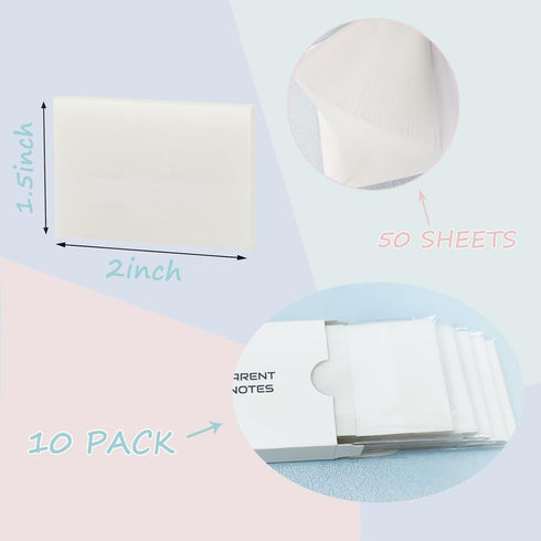 Transparent Sticky Notes 500 Sheets, 1.5 x 2 in Clear Sticky Notes, See Through Invisible Translucent Sticky Notes Waterproof Self-Stick Note Pads...