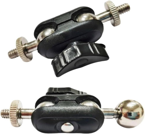 2 Pack Phone Holder Stand Arms Dual Head 17mm Ball Joint + 1/4'' Screw Heavy Duty Magic Arm Camera Mount Connector for Gopro Clamp Fill Light Ring...