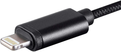 Monoprice MFi Certified Lightning to 3.5mm Jack Audio Adapter - Nylon Braided, Black...