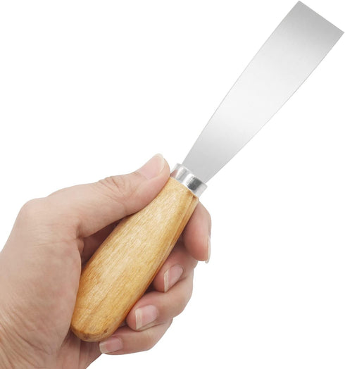 Putty Knife, 1 Inch Metal Scraper, wooden Handle Spackle Knives for Drywall, Decals, Wall paper, Patching, Painting, Taping, Scraping Coating...