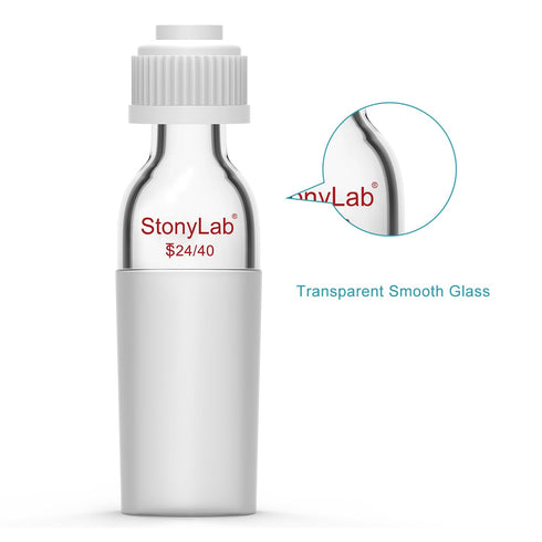 StonyLab Thermometer Inlet Adapter with 24/40 Inner Joint, 80mm Height, for Distillation Apparatus...
