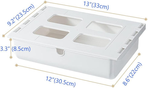 Poeland Under Desk Drawer Self-Stick Storage Organizer for Office Home School Large Size White...