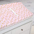 American Baby Company Heavenly Soft Chenille Fitted Contoured Changing Pad Cover, Sparkle Gold Feather on Solid Pink, for Girls...