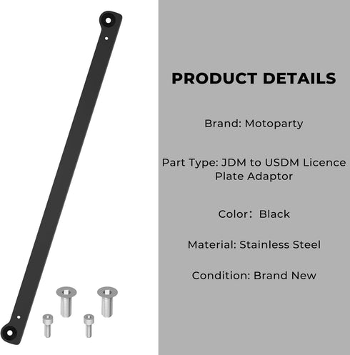 Motoparty Mini Truck License Plate Adaptor, JDM to USDM Licence Plate Adaptor...