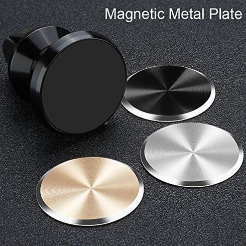 SALEX Cute Pink Metal Plates Set 4 Pack for Magnetic Car Mount. Kit of 4 Rose Gold Round Discs Without Holes for Phone Holder, Case. Strong 3M Adh...