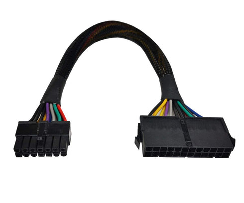 ZLKSKER 24 Pin to 14 Pin Power Supply Cable with Sleeve 12 Inches, 18AWG, ATX PSU Main Power Adapter Cord, Plug & Play for Lenovo IBM Dell A75 B75...