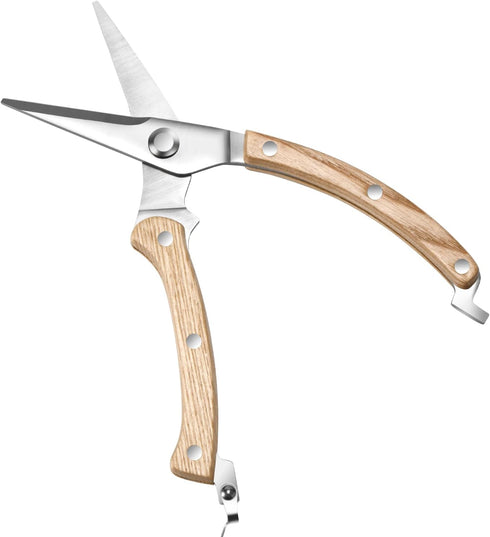 Wooden Garden Pruning Shears, Gardening Scissors Hand Tools, Classic Manual Hand Pruner Wood Clippers for Flower and Plant Trimming, Foldable Stai...