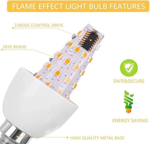 LED Flame Effect Light Bulb E26 Flickering Candle Light Bulbs Atmosphere Lamp for Home Gardens Wedding Party Halloween Christmas 2pcs...