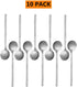 10 Pack Espresso Spoons,Silver Stainless Steel Mini Teaspoons Set for Coffee Sugar Dessert Cake Ice Cream Soup Antipasto Cappuccino,5.3 Inch (Silv...